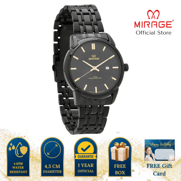 Jam Tangan Pria & Wanita Analog 8841 Full Black Original - Image 3
