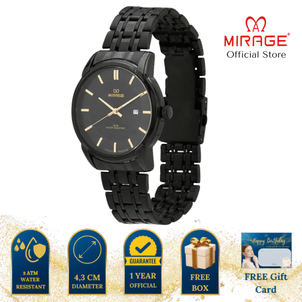 Jam Tangan Pria & Wanita Analog 8841 Full Black Original - Image 4