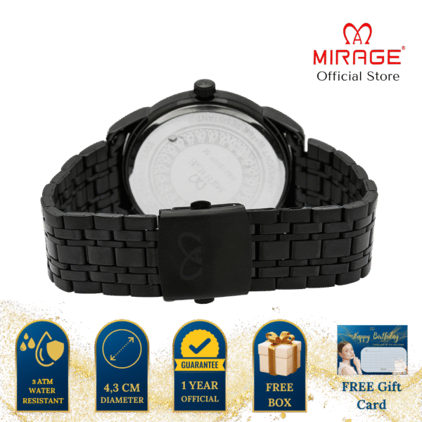 Jam Tangan Pria & Wanita Analog 8841 Full Black Original - Image 5