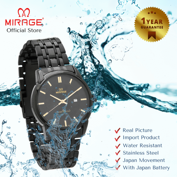 Jam Tangan Pria & Wanita Analog 8841 Full Black Original - Image 6