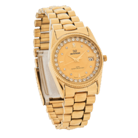Jam Tangan Pria Analog RX 1579 M Gold Original Stainless